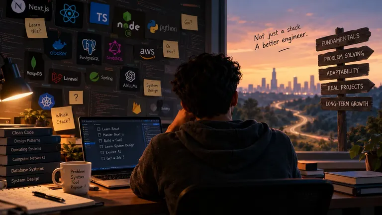 A visual of programmer that focus on tech stack of fundamentals
